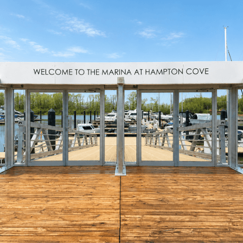 Marina at Hampton Cove Boat Show starts today in Ladner BC along the Fraser River